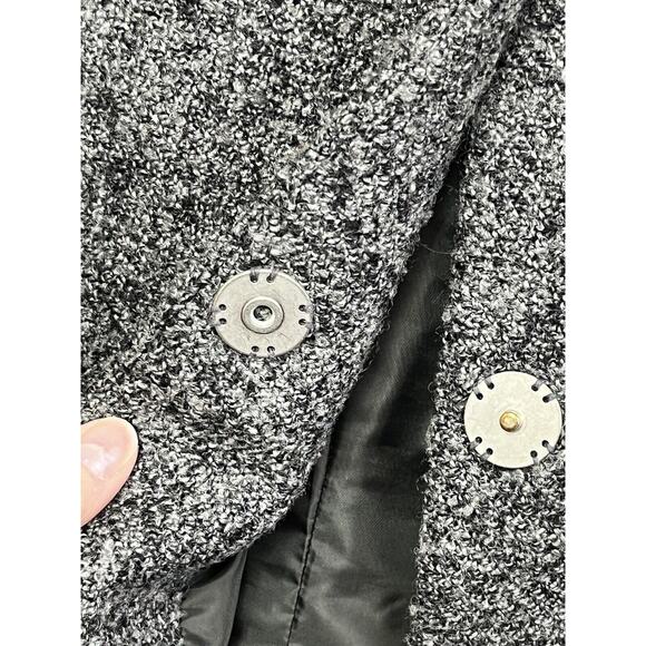 Chelsea 28 Women's Size Med Black/Gray Open Front Collarless Sweater Cardigan - Picture 5 of 9